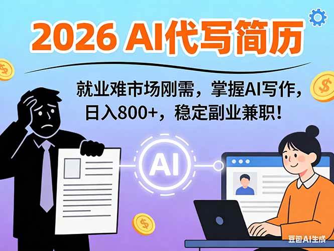 图片[1]-（17119期）AI代写简历，超暴利，用万能模板月入1-3万实战教程，2026年市场刚需！-韬哥副业项目资源网