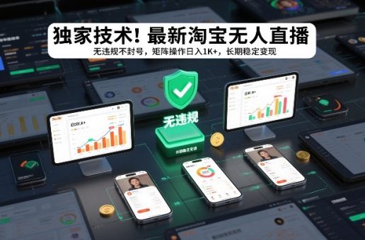 独家技术!最新淘宝无人直播:无违规不封号,矩阵操作日入1K+,长期稳定变现【揭秘】-韬哥副业项目资源网