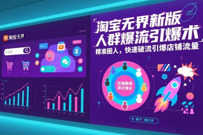 淘宝无界新版人群爆流引爆术,精准圈人,快速破流引爆店铺流量-韬哥副业项目资源网