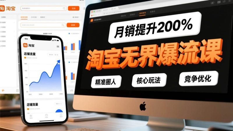 (17132期)淘宝无界爆流课,精准圈人、核心玩法、竞争优化,快速引爆店铺流量,月销提升200%-韬哥副业项目资源网