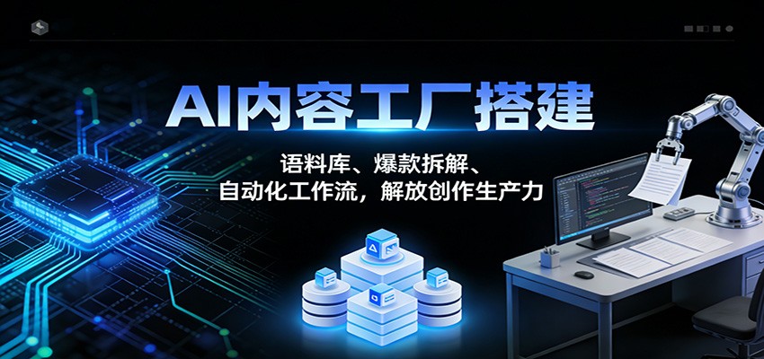AI内容工厂搭建：语料库、爆款拆解、自动化工作流，解放创作生产力-韬哥副业项目资源网