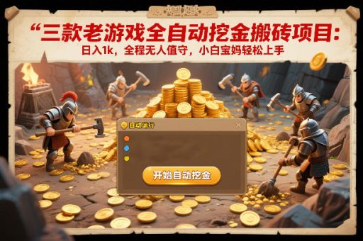 三款老游戏全自动挖金搬砖项目：日入1k，全程无人值守，小白宝妈轻松上手【揭秘】-韬哥副业项目资源网