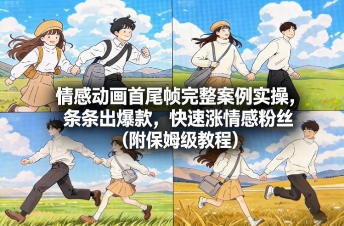 情感动画首尾帧完整案例实操，条条出爆款，快速涨情感粉丝（附保姆级教程）-韬哥副业项目资源网