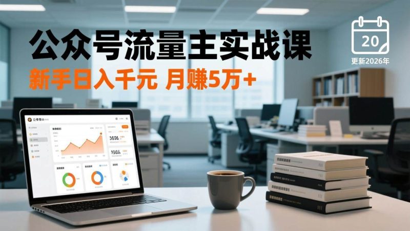 (17144期)公众号流量主实战课,爆文写作、流量池运营、多平台分发,新手日入千元月赚5万+更新2026年-韬哥副业项目资源网