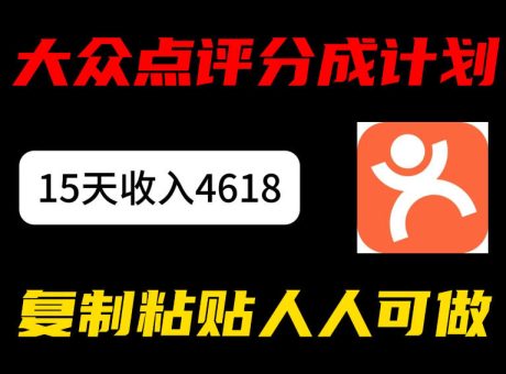 大众点评分成计划,15天收入4618.85,新手小白轻松上手,复制粘贴人人可做-韬哥副业项目资源网