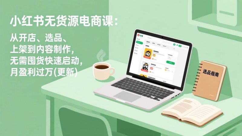 （17150期）小红书无货源电商课：从开店、选品、上架到内容制作，无需囤货快速启动，月盈利过万(更新)-韬哥副业项目资源网