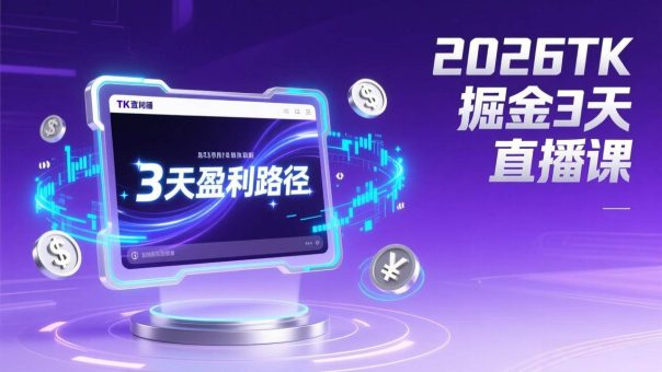 (17147期)2026TK掘金直播课,起号涨粉+直播带货+商单变现+3天打通盈利路径,月入过万美金-韬哥副业项目资源网