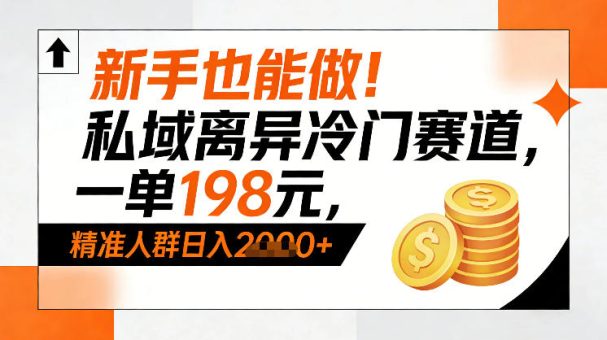 新手也能做!私域离异冷门赛道,一单198,精准人群日入1k+-韬哥副业项目资源网