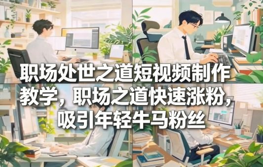 职场处世之道短视频制作教学，职场之道快速涨粉，吸引年轻牛马粉丝-韬哥副业项目资源网