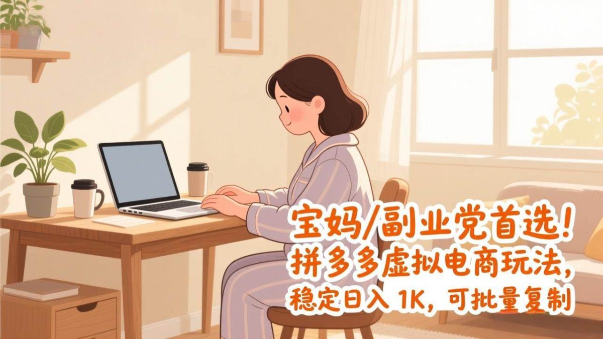 图片[1]-（17155期）宝妈 / 副业党首选！拼多多虚拟电商玩法，稳定日入 1K，可批量复制-韬哥副业项目资源网