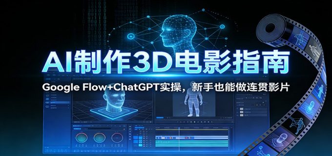 AI制作3D电影指南:Google Flow+ChatGPT实操,新手也能做连贯影片-韬哥副业项目资源网