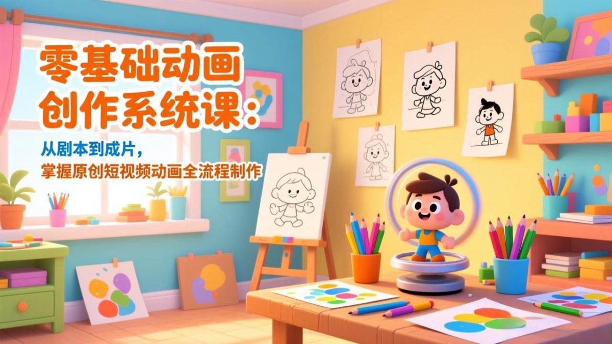 图片[1]-（17161期）零基础动画创作系统课：从剧本到成片，掌握原创短视频动画全流程制作-韬哥副业项目资源网