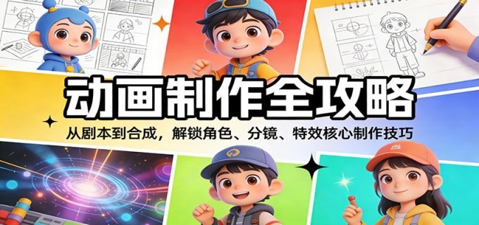 动画制作全攻略：从剧本到合成，解锁角色、分镜、特效核心制作技巧-韬哥副业项目资源网