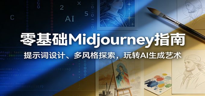 零基础Midjourney指南：提示词设计、多风格探索，玩转AI生成艺术-韬哥副业项目资源网