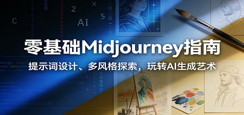 零基础Midjourney指南：提示词设计、多风格探索，玩转AI生成艺术-韬哥副业项目资源网