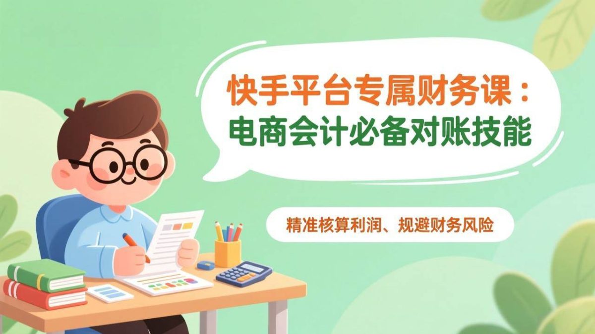 图片[1]-（17167期）快手平台专属财务课：电商会计必备对账技能，精准核算利润、规避财务风险-韬哥副业项目资源网