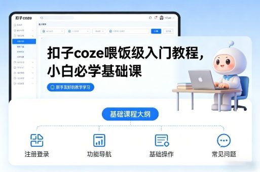 扣子coze喂饭级入门教程,小白必学基础课-韬哥副业项目资源网