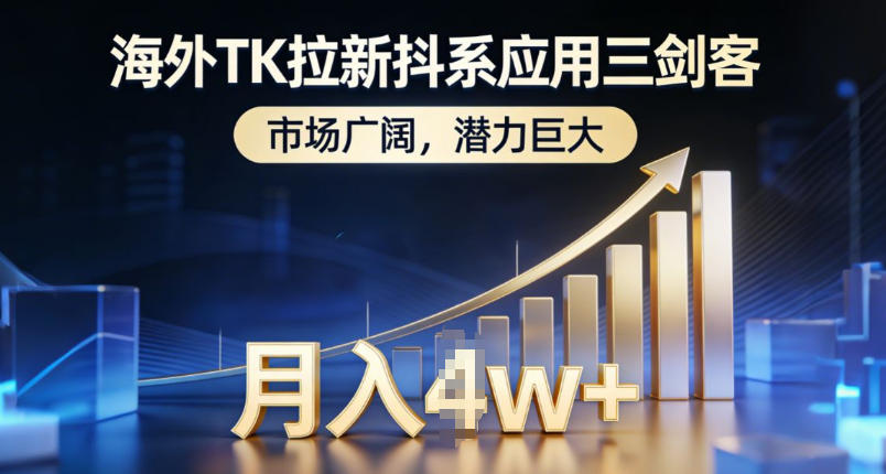 海外TK拉新抖系应用三剑客，市场广阔，潜力巨大，月入1w+-韬哥副业项目资源网