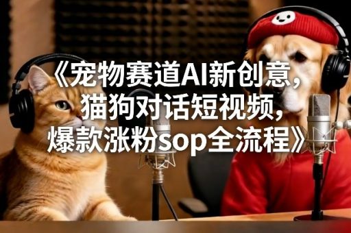 宠物赛道AI新创意,猫狗对话短视频,爆款涨粉sop全流程-韬哥副业项目资源网