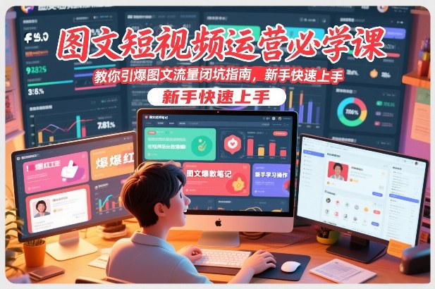 图文短视频运营必学课，教你引爆图文流量闭坑指南，新手快速上手-韬哥副业项目资源网