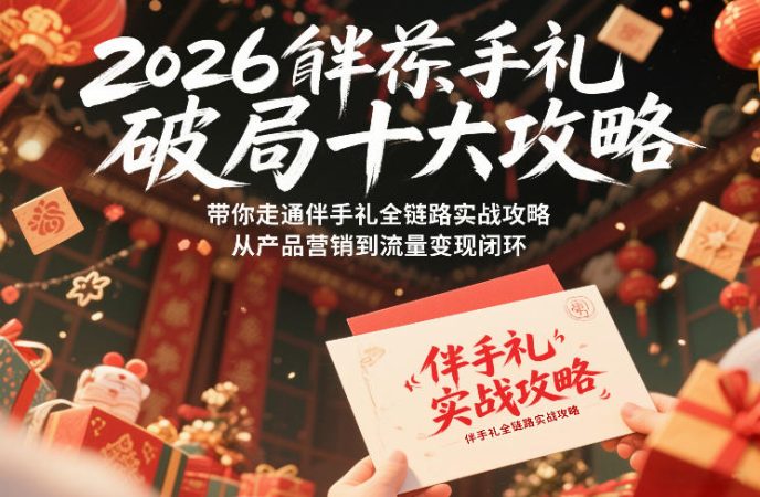 2026伴手礼破局十大攻略,带你走通伴手礼全链路实战攻略,从产品营销到流量变现闭环-韬哥副业项目资源网