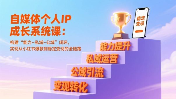 （17192期）自媒体个人IP成长系统课：构建“能力-私域-公域”闭环，实现从小红书爆款到稳定变现的全链路-韬哥副业项目资源网
