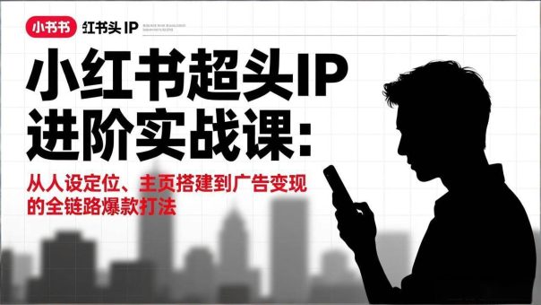(17190期)小红书超头IP进阶实战课:从人设定位、主页搭建到广告变现的全链路爆款打法-韬哥副业项目资源网