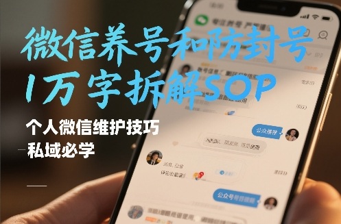 微信养号和防封号1万字拆解SOP，个人微信维护技巧，私域必学【文档】-韬哥副业项目资源网