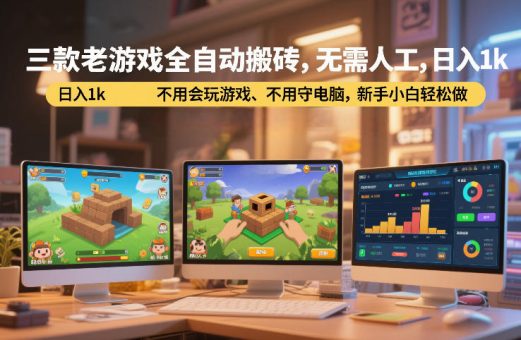 三款老游戏全自动搬砖，无需人工，日入1k，不用会玩游戏、不用守电脑，新手小白轻松做【揭秘】-韬哥副业项目资源网