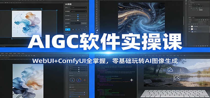 AIGC软件实操课：WebUI+ComfyUI全掌握，零基础玩转AI图像生成-韬哥副业项目资源网