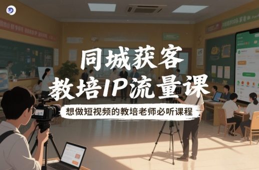 同城获客,教培IP流量课,想做短视频的教培老师必听课程-韬哥副业项目资源网