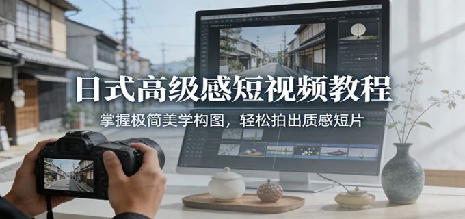 日式高级感短视频教程：掌握极简美学构图，轻松拍出质感短片-韬哥副业项目资源网