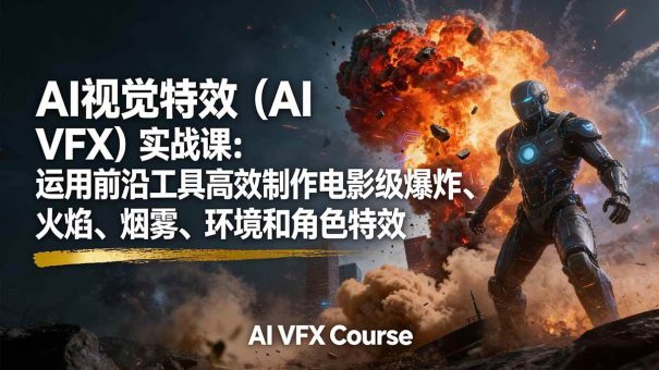 (17212期)AI视觉特效(AI VFX)实战课:运用前沿工具高效制作电影级爆炸、火焰、烟雾、环境和角色特效-韬哥副业项目资源网