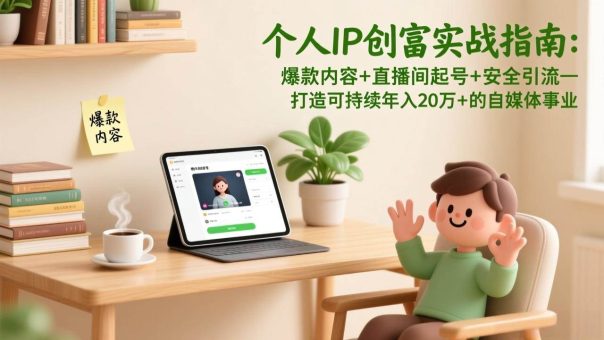 (17217期)个人IP创富实战指南:爆款内容+直播间起号+安全引流,打造可持续年入20万+的自媒体事业-韬哥副业项目资源网