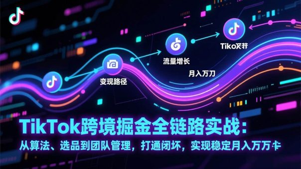 (17216期)TikTok跨境掘金全链路实战:从算法、选品到团队管理,打通闭环,实现稳定月入万刀-韬哥副业项目资源网