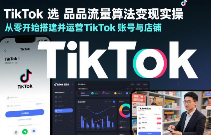 TikTok选品流量算法变现实操,从零开始搭建并运营TikTok账号与店铺-韬哥副业项目资源网