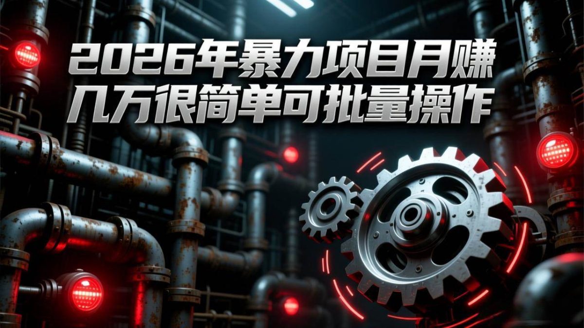 图片[1]-（17218期）2026年暴力项目月赚几万很简单可批量操作，成本低，利润大-韬哥副业项目资源网