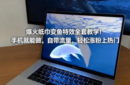 爆火纸巾变鱼特效全套教学!手机就能做,自带流量,轻松涨粉上热门-韬哥副业项目资源网