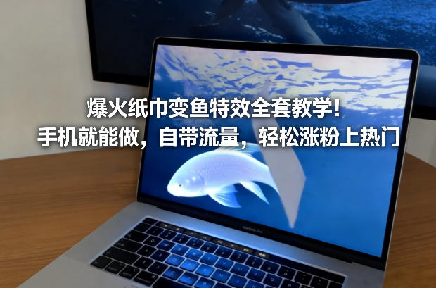 爆火纸巾变鱼特效全套教学！手机就能做，自带流量，轻松涨粉上热门-韬哥副业项目资源网