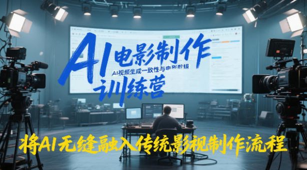 AI电影制作训练营，掌握AI视频生成一致性与电影剪辑，将AI无缝融入传统影视制作流程-韬哥副业项目资源网