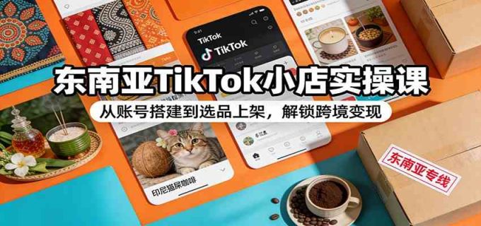 东南亚TikTok小店实操课:从账号搭建到选品上架,解锁跨境变现-韬哥副业项目资源网
