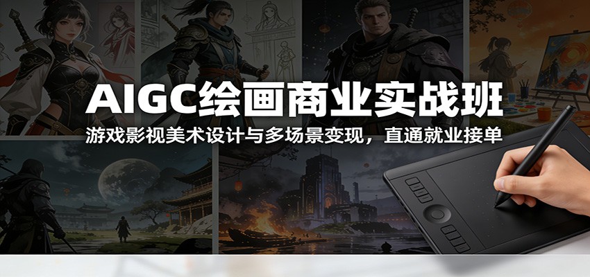 AIGC绘画商业实战班:游戏影视美术设计与多场景变现,直通就业接单 AIGC绘画商业实战班:游戏影视美术设计与多场景变现,直通就业接单