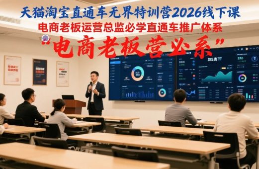 天猫淘宝直通车无界特训营2026线下课,电商老板运营总监必学直通车推广体系-韬哥副业项目资源网