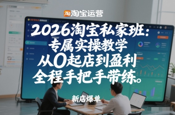 2026淘宝私家班：专属实操教学，从0起店到盈利，全程手把手带练-韬哥副业项目资源网