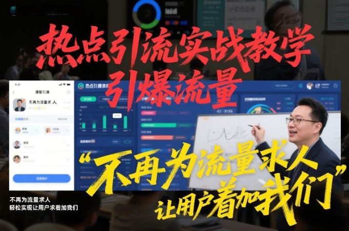 热点引流实战教学，引爆流量，不再为流量求人，轻松实现让用户求着加我们-韬哥副业项目资源网