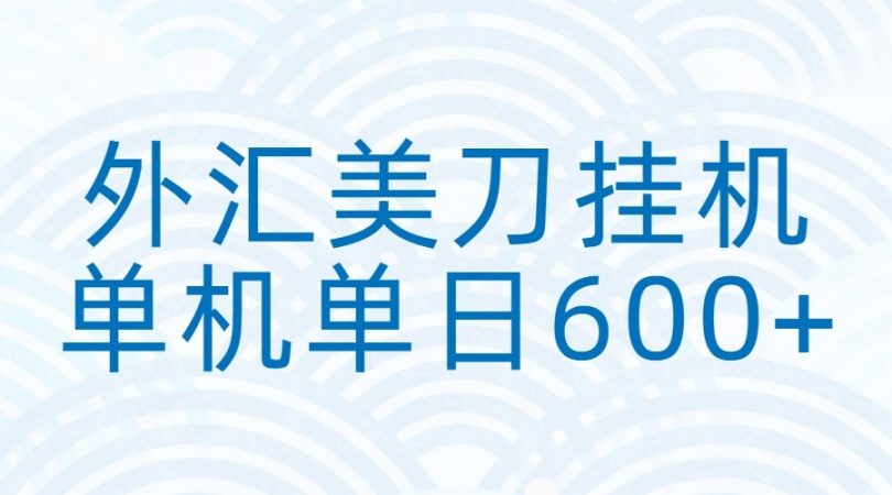 外汇美刀挂机：全自动挂机赚美金，单机600+-韬哥副业项目资源网