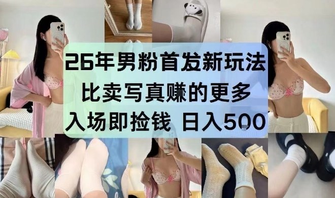 26年男粉首发最新3.0玩法,独此一家,比卖写真賺的更多,入场即捡钱,日入5张【揭秘】-韬哥副业项目资源网