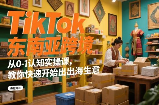 TikTok东南亚跨境从0-1认知实操课,教你快速开始出海生意-韬哥副业项目资源网