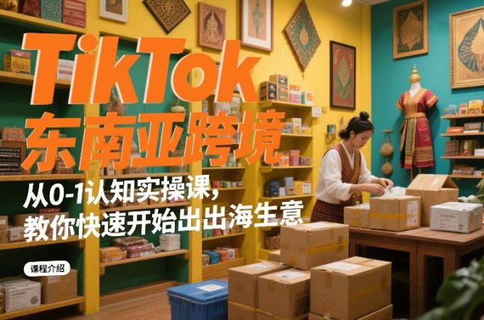 TikTok东南亚跨境从0-1认知实操课,教你快速开始出海生意-韬哥副业项目资源网