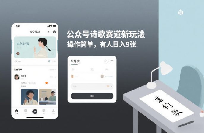 公众号诗歌赛道新玩法，操作简单，有人日入9张-韬哥副业项目资源网